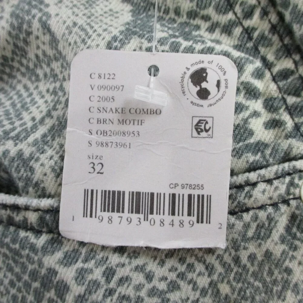 We The Free Jeans Womens 32 Snake Print Good Luck Barrel Wide Leg Pants NEW - Picture 10 of 15